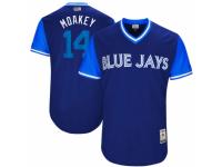 Youth 2017 Little League World Series Toronto Blue Jays #14 Justin Smoak Moakey Royal Jersey