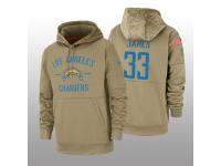 Youth 2019 Salute to Service Derwin James Chargers Tan Sideline Therma Hoodie Los Angeles Chargers