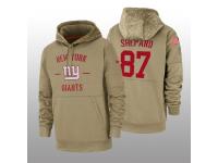 Youth 2019 Salute to Service Sterling Shepard Giants Tan Sideline Therma Hoodie New York Giants