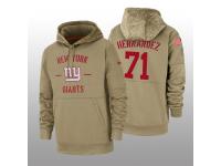 Youth 2019 Salute to Service Will Hernandez Giants Tan Sideline Therma Hoodie New York Giants