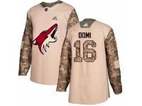 Youth Adidas Arizona Coyotes #16 Max Domi Camo Veterans Day Practice NHL Jersey