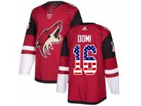 Youth Adidas Arizona Coyotes #16 Max Domi Red USA Flag Fashion NHL Jersey