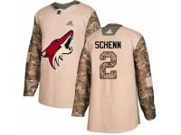 Youth Adidas Arizona Coyotes #2 Luke Schenn Camo Veterans Day Practice NHL Jersey