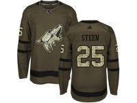 Youth Adidas Arizona Coyotes #25 Thomas Steen Green Salute to Service NHL Jersey