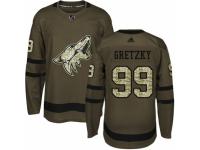 Youth Adidas Arizona Coyotes #99 Wayne Gretzky Green Salute to Service NHL Jersey