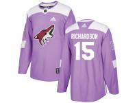 Youth Adidas Brad Richardson Authentic Purple NHL Jersey Arizona Coyotes #15 Fights Cancer Practice