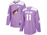 Youth Adidas Brendan Perlini Authentic Purple NHL Jersey Arizona Coyotes #11 Fights Cancer Practice