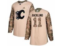 Youth Adidas Calgary Flames #11 Mikael Backlund Camo Veterans Day Practice NHL Jersey