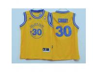 Youth Adidas Golden State Warriors #30 Stephen Curry Swingman Gold Throwback NBA Jersey