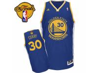 Youth Adidas Golden State Warriors #30 Stephen Curry Swingman Royal Blue Road 2015 The Finals Patch NBA Jersey