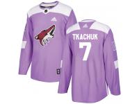 Youth Adidas Keith Tkachuk Authentic Purple NHL Jersey Arizona Coyotes #7 Fights Cancer Practice