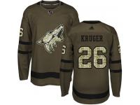 Youth Adidas Marcus Kruger Authentic Green NHL Jersey Arizona Coyotes #26 Salute to Service