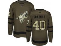 Youth Adidas Michael Grabner Authentic Green NHL Jersey Arizona Coyotes #40 Salute to Service