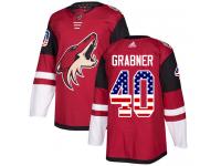 Youth Adidas Michael Grabner Authentic Red NHL Jersey Arizona Coyotes #40 USA Flag Fashion