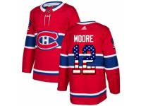 Youth Adidas Montreal Canadiens #12 Dickie Moore Red USA Flag Fashion NHL Jersey