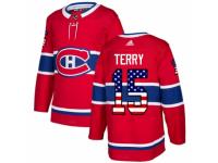 Youth Adidas Montreal Canadiens #15 Chris Terry Red USA Flag Fashion NHL Jersey