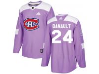 Youth Adidas Montreal Canadiens #24 Phillip Danault Authentic Purple Fights Cancer Practice NHL Jersey