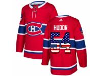 Youth Adidas Montreal Canadiens #54 Charles Hudon Red USA Flag Fashion NHL Jersey