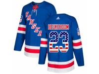 Youth Adidas New York Rangers #23 Jeff Beukeboom Royal Blue USA Flag Fashion NHL Jersey