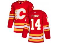 Youth Adidas NHL Calgary Flames #14 Theoren Fleury Authentic Alternate Jersey Red Adidas