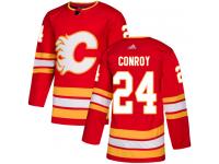 Youth Adidas NHL Calgary Flames #24 Craig Conroy Authentic Alternate Jersey Red Adidas