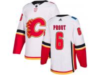 Youth Adidas NHL Calgary Flames #6 Dalton Prout Authentic Away Jersey White Adidas