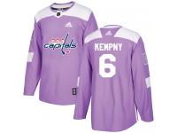 Youth Adidas NHL Washington Capitals #6 Michal Kempny Authentic Jersey Purple Fights Cancer Practice Adidas