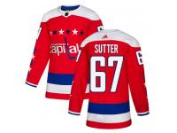 Youth Adidas NHL Washington Capitals #67 Riley Sutter Authentic Alternate Jersey Red Adidas