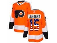 Youth Adidas Philadelphia Flyers #15 Jori Lehtera Orange USA Flag Fashion NHL Jersey