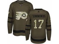 Youth Adidas Philadelphia Flyers #17 Wayne Simmonds Green Salute to Service NHL Jersey
