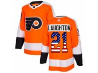 Youth Adidas Philadelphia Flyers #21 Scott Laughton Orange USA Flag Fashion NHL Jersey