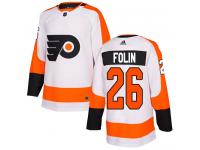 Youth Adidas Philadelphia Flyers #26 Christian Folin White Away Authentic NHL Jersey