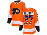 Youth Adidas Philadelphia Flyers #37 Brian Elliott Orange USA Flag Fashion NHL Jersey