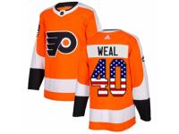 Youth Adidas Philadelphia Flyers #40 Jordan Weal Orange USA Flag Fashion NHL Jersey