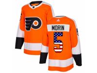 Youth Adidas Philadelphia Flyers #5 Samuel Morin Orange USA Flag Fashion NHL Jersey