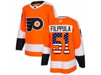 Youth Adidas Philadelphia Flyers #51 Valtteri Filppula Orange USA Flag Fashion NHL Jersey