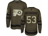 Youth Adidas Philadelphia Flyers #53 Shayne Gostisbehere Green Salute to Service NHL Jersey