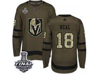 Youth Adidas Vegas Golden Knights #18 James Neal Green Authentic Salute to Service 2018 Stanley Cup Final NHL Jersey