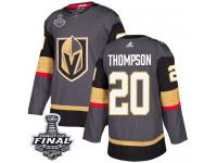 Youth Adidas Vegas Golden Knights #20 Paul Thompson Gray Home Authentic 2018 Stanley Cup Final NHL Jersey