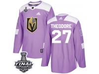 Youth Adidas Vegas Golden Knights #27 Shea Theodore Purple Authentic Fights Cancer Practice 2018 Stanley Cup Final NHL Jersey