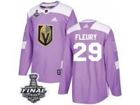 Youth Adidas Vegas Golden Knights #29 Marc-Andre Fleury Purple Authentic Fights Cancer Practice 2018 Stanley Cup Final NHL Jersey