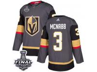 Youth Adidas Vegas Golden Knights #3 Brayden McNabb Gray Home Authentic 2018 Stanley Cup Final NHL Jersey