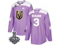 Youth Adidas Vegas Golden Knights #3 Brayden McNabb Purple Authentic Fights Cancer Practice 2018 Stanley Cup Final NHL Jersey