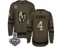 Youth Adidas Vegas Golden Knights #4 Clayton Stoner Green Authentic Salute to Service 2018 Stanley Cup Final NHL Jersey