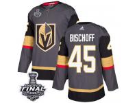 Youth Adidas Vegas Golden Knights #45 Jake Bischoff Gray Home Authentic 2018 Stanley Cup Final NHL Jersey