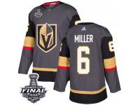 Youth Adidas Vegas Golden Knights #6 Colin Miller Gray Home Authentic 2018 Stanley Cup Final NHL Jersey