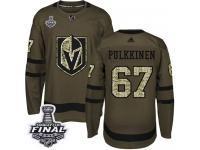 Youth Adidas Vegas Golden Knights #67 Teemu Pulkkinen Green Authentic Salute to Service 2018 Stanley Cup Final NHL Jersey