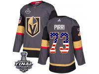 Youth Adidas Vegas Golden Knights #73 Brandon Pirri Gray Authentic USA Flag Fashion 2018 Stanley Cup Final NHL Jersey