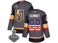 Youth Adidas Vegas Golden Knights #88 Nate Schmidt Gray Authentic USA Flag Fashion 2018 Stanley Cup Final NHL Jersey