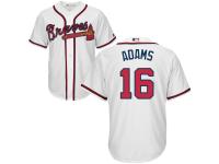Youth Atlanta Braves #16 Lane Adams Majestic White Cool Base Jersey